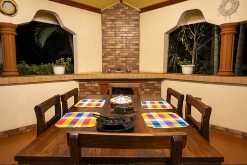 Outdoor chilling area near the villa building